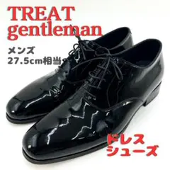 TREAT gentlemanドレスシューズ パテントレザー 内羽根 新郎靴 黒