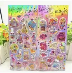 ☆2枚セット☆キラキラ 立体シール ラメ ぷくぷくシール ぷくぷく 人気