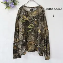 BURLY CAMO リアルツリー柄 長袖カットソー L コットン クルーネック