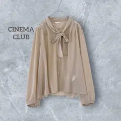 【シネマクラブ】 シフォンブラウス ドット 花柄レース シアー ボウタイ リボン