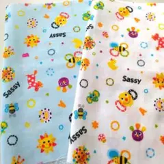 ダブルガーゼ2色セット　sassy　はぎれ　入園準備