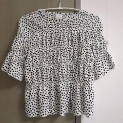 ドット柄 フレア袖 トップス 100cm
