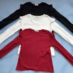 SLAP SLIP140㎝ 黒、白、赤、長袖カットソー　双子、三つ子コーデ