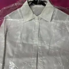 ①★長袖ブラウス★事務服ワイシャツ/ホワイト5号/クリーニング済