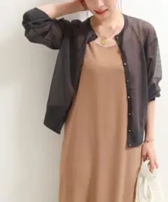 【美品】NOBLE ノーブル シアークルーカーディガン