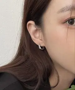 ALWAYS GOOD TIME【金属アレルギー対応】 ジルコン入りフープピアス