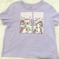 【GAP | Disney】 薄紫 Tシャツ チップとデール　160 M