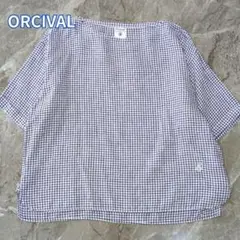 ORCIVAL オーシバル◆リネン チェックシャツ プルオーバー 半袖