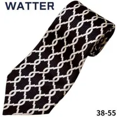 WATTER　ネクタイ　パターン　ブラック　黒　おしゃれ　通勤　ビジネス