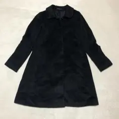 【匿名配送】theory ロングコート アンゴラ75%混 比翼ボタン 黒 XL