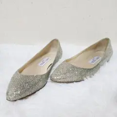 ジミーチュウ パンプス 22cm グリッター シャンパンゴールド 結婚式 二次会