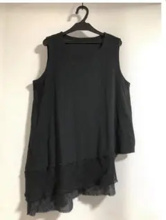 保管品☆MEFU 芽風 センソユニコ☆ストレッチ 異素材 チュニック☆３８