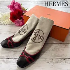 ✨美品✨エルメス パンプス レザー バイカラー ブラック 保存袋