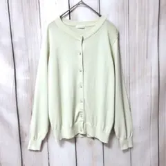 【シネマクラブ】美品　カーディガン　お花のボタン　パステルイエロー　Mサイズ
