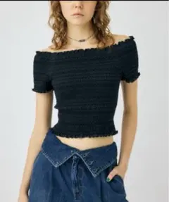 MOUSSY EMBROIDERY CUT トップス