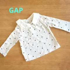 【美品】ハート柄フリル付き長袖シャツ