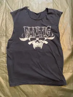古着DANZIG ノースリーブタンクトップ 黒