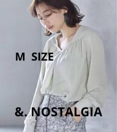 &. NOSTALGIA ノスタルジア ギャザー切替Vネックとろみブラウス M