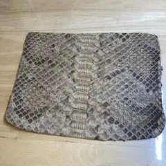 蛇皮 長方形マット グレー系