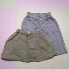 パンツ2点セット（グレー・カーキ）ナチュラル系
