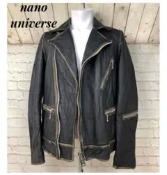希少タグ付き美品◎ナノユニバース/ヴィンテージ加工UKダブルライダースジャケット