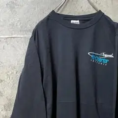 JERZEES Air Charter 刺繍ロゴ 飛行機デザイン ロンT