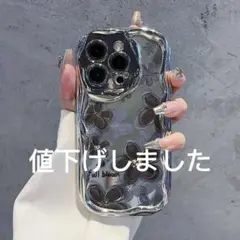 花柄透明iPhone15promaxケース