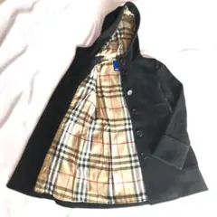 バーバリー ブルーレーベル Burberry トレンチコート 黒 フード付き