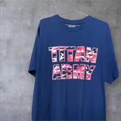 【GILDAN】TITAN ARMY カモフラージュ Tシャツ XL 古着 海外