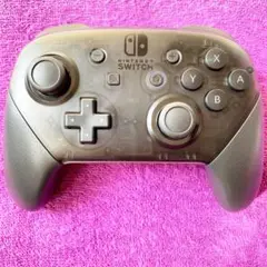 プロコン ニンテンドー スイッチ 純正 ブラックy1N-9 【未使用に近い】