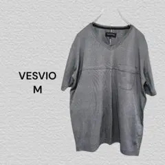 ベスビオ VESVIO グレー Tシャツ M 胸ポケット付き 伸縮性