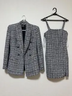 超美品ZARA ツィード ジャケット キャミソールワンピースXS サイズ セット
