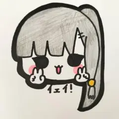 オリジナルキャラクター　オリジナルイラスト　手描きイラスト　アナログイラスト
