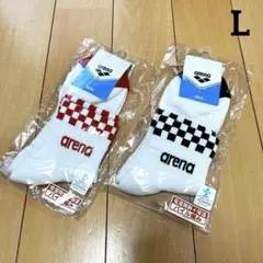 アリーナ arena 靴下 ソックス 赤 黒 L 水泳 競泳