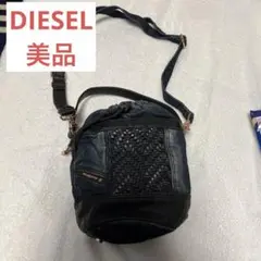 DIESELデニムレザーショルダーバッグ