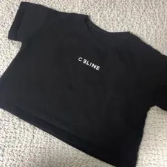 クロップドTシャツ 黒 100size
