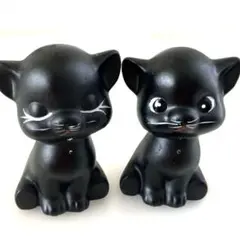 ★黒猫の小さな置物　2体セット売