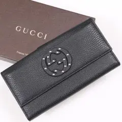 【美品】GUCCI グッチ インターロッキングG 二つ折り長財布 231843