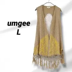 umgee ベージュ/イエロー フリンジベスト L