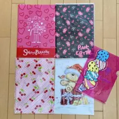クリアファイル　まとめ売り　ピンクラテ　スイーツパラダイス