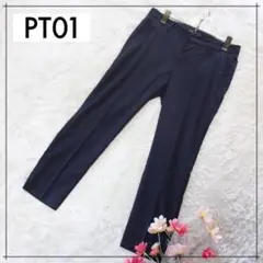 PT01　ネイビー　パンツ　センタープレス　スラックス　38　S
