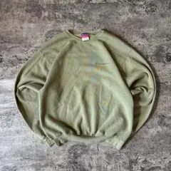 Champion チャンピオン スウェット 刺繍ロゴ M オリーブグリーン 古着