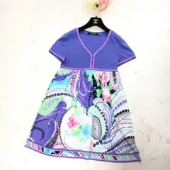 美品 LEONARD レオナール カンカン 花柄 ワンピース チュニック
