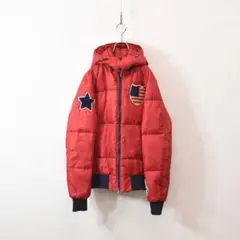 ハイドロゲン フーディ ダウン ジャケット ブルゾン ワッペン M