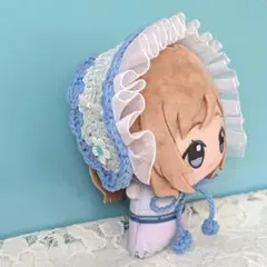 〈水色×白色〉ぬい服　ヘッドドレス　にじぬい　ちびぐるみ