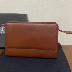 ELLE ブラウンレザー クラッチバッグ