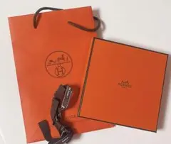 【HERMES】 オレンジ　袋と箱　ショッパー