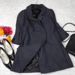 Y5280*最高級☆バナナリパブリック☆極上ウール☆コート☆紺ネイビーM