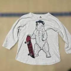 glo slow caravan クマ イラスト 七分袖Tシャツ 未使用に近い