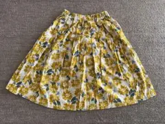 【美品】花柄　総ゴム　膝丈スカート